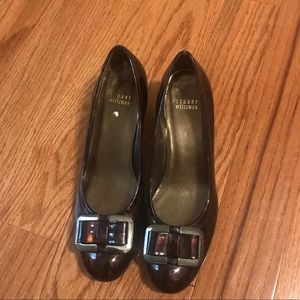 Stuart Weitzman tortoise patent leather shoes